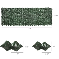 Outsunny Grass Wall Panels, 118" x 39" Artificial Grass Wall Decor, Greenery Backdrop Panels Wall, Dark Green(m-3)