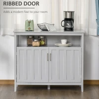 HOMCOM Sideboard Buffet Cabinet, Coffee Bar Cabinet with 2 Doors and Adjustable Shelves, Console Table for Kitchen Entryway Living Room, Gray(m-6)