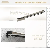 Outsunny 13' x 10' Retractable Awning, 280gsm UV Resistant Sunshade Shelter for Deck, Balcony, Yard, Beige and White(m-7)