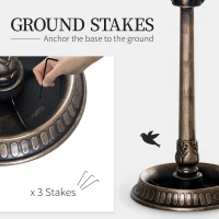 Outsunny 3 in 1 Garden Bird Bath Bowl Pedestal with Bird Feeder, Large Water Basin, Underneath Flower Planter, Bronze(m-6)