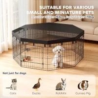 PawHut 8 Panels Foldable Dog Playpen with Top Cover, 24" High(m-7)