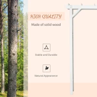 Outsunny 85" Wooden Garden Arbor for Wedding and Ceremony, Outdoor Garden Arch Trellis for Climbing Vines - White(m-4)