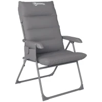 Outsunny 5-Level Reclining Camping Chair, Adjustable High Back Camping Chair with Side Pockets, Compact Camping Chair for Adults(m-9)