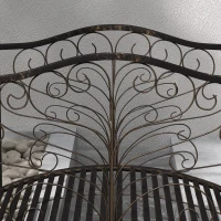 Outsunny 4’ Metal Arch Backyard Garden Bridge with Safety Siderails, Delicate Scrollwork, & Easy Assembly, Black Bronze(m-7)