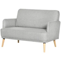 HOMCOM 48" Loveseat Sofa for Bedroom, Modern Love Seats Furniture, Upholstered Small Couch for Small Spaces, Gray(m-11)