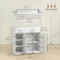 HOMCOM Bathroom Floor Cabinet, Freestanding Bathroom Cabinet with Drawer, Door, Open Shelves, White(m-3)
