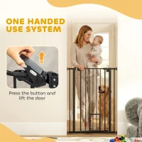 PawHut 41" Easy Open Indoor Dog Gates for Doorways, House, Stair - Black(m-6)