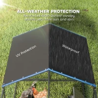 PawHut Large Metal Chicken Coop, Chicken Run with Waterproof & Anti-UV Cover for 3-5 Poultry, Outdoor Poultry Cage Rabbit Hutch(m-5)