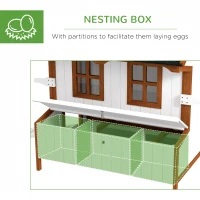 PawHut 47" Chicken Coop Wooden Chicken House Rabbit Hutch Raised Poultry Cage Portable Hen Pen Backyard(m-6)