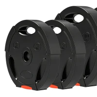 Soozier 1-Inch Weight Plates, Barbell Weights Set for Weightlifting and Strength Training, 2 x 22lbs + 2 x 11lbs(m-11)