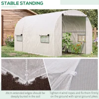 Outsunny 9.6' x 6.5' x 6.2' Walk-In Greenhouse w/ 2 Doors & Windows, White(m-5)