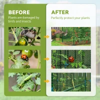 Outsunny Walk-in Crop Cage, Plant Protectors from Animals with Roll Up Zippered Door, 7.9' x 3.9' x 6.1', Green(m-4)