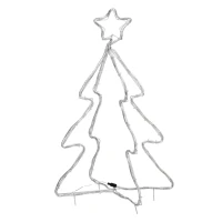 Outsunny 30" Outdoor LED Christmas Tree Rope Lights, LED Outdoor Christmas Decoration with Ground Stakes, Warm White(m-11)