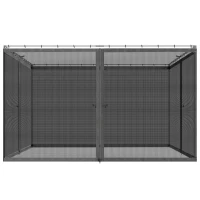 Outsunny Replacement Mosquito Netting for Gazebo 13' x 13' Black Screen Walls for Canopy with Zippers, Dark Grey(m-9)