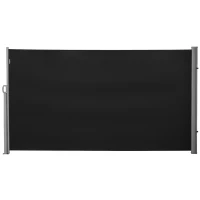 Outsunny 118" x 71" Outdoor Folding Privacy Screen Retractable Side Awning Patio with Resistance to UV Rays and Wind Black(m-9)