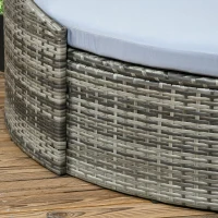Outsunny Convertible Rattan Daybed Sectional, Light Grey(m-8)