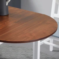 HOMCOM 55" Wood Kitchen Table, Drop Leaf Tables for Small Spaces, Brown(m-9)