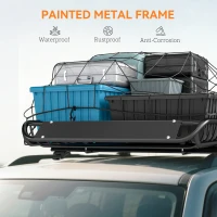 Soozier Roof Rack Cargo Carrier Basket, 150LBS Heavy Duty Roof Basket, 46" x 36" x 4.5" Rooftop Cargo Carrier for SUV, Truck(m-5)