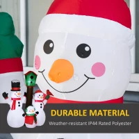 HOMCOM 7ft Christmas Inflatables Outdoor Decorations Snowman Family with Bird and Birdhouse, Blow-Up LED Yard Christmas Decor(m-5)
