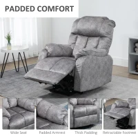 HOMCOM Power Lift Chair, Electric Recliner for the Elderly, Compact Living Room Chair with Side Pocket & Remote Control, Gray(m-7)