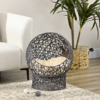 PawHut Rope Weave Cat Bed with Cushion, Stand, for Indoor Cats, Violet(m-7)