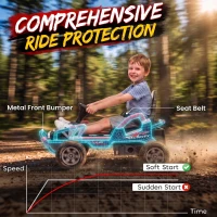 Qaba 24V Electric Car for Kids with Dual 550W Motors, Remote Control, Soft Start, Metal Front Bumper, Max 5Mph, for Age 3+(m-5)