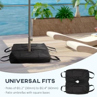 Outsunny 2pc Umbrella Base, Weight Bag, Garden Parasol Weight Base, Filled Sand Fits Most Umbrella w/ Scoop Up 55lbs, Black(m-5)