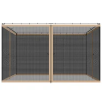 Outsunny Replacement Mosquito Netting for Gazebo 12' x 12' Black Screen Walls for Canopy with Zippers, Beige(m-9)