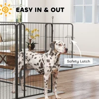 PawHut 39 Inch Exercise Pen, Heavy Duty Dog Playpen, 8 Panel Metal Pet Fence for Medium and Large Dogs, Black(m-5)