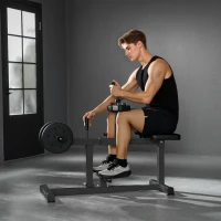 Soozier Adjustable Steel Seated Calf Raise Exercise Strength Training Gym Equipment, Black(m-10)