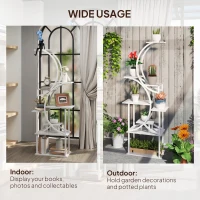 Outsunny Plant Stand Indoor, 8 Tier 62" S-Shaped Plant Shelf, Corner Plant Rack for Multiple Plants, White(m-7)