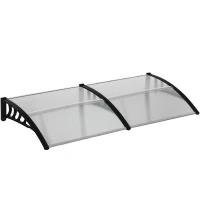 Outsunny Awning Door Canopy, 78.7" x 37.8", Polycarbonate Front Door Outdoor Patio Cover for UV Protection, Clear(m-2)