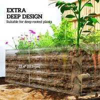 Outsunny 6' x 3' x 2' Raised Garden Bed, Galvanized Planter Box for Growing Flowers, Herbs and Vegetables, Light Wood Effect(m-4)