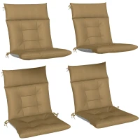 Outsunny Patio Chair Cushions Set of 4, Waterproof Non-Slip Lounge Chair Cushions, 44"x21", Khaki(m-9)