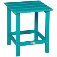 Outsunny Adirondack Side Table, Square Patio End Table, Weather Resistant 15" Outdoor HDPE Table for Porch, Pool, Balcony, Green(m-1)