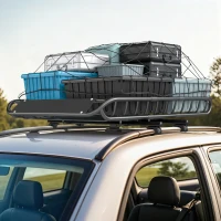 Soozier Roof Rack Cargo Carrier Basket, 150LBS Heavy Duty Roof Basket, 46" x 36" x 4.5" Rooftop Cargo Carrier for SUV, Truck(m-8)