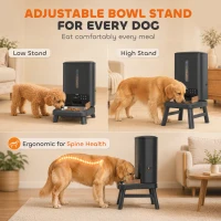 PawHut 15L/63 Cups Anti-Clog Automatic Dog Feeder for Large Breed up to 23mm, Elevated Design,  Dual Power, Easy to Set Up(m-6)