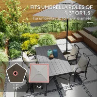 Outsunny Patio Umbrella Base Holder, Heavy Duty Outdoor Umbrella Stand Base, Filled Up to 42lbs with Sand or 33lbs with Water for Garden, Poolside, Brown(m-5)