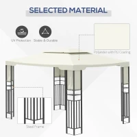 Outsunny 10' X 13' Outdoor Patio Gazebo with Double Vented Roof, Storage Shelves, Steel Frame for Lawn, Backyard and Deck, Cream White(m-4)
