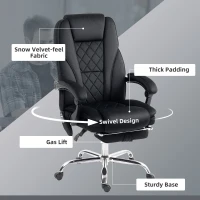 Vinsetto Massage Office Chair, Reclining Computer Chair with Adjustable Height and Footrest, Black(m-7)
