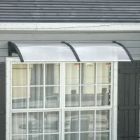 Outsunny Awning Door Canopy, 78.7" x 37.8", Polycarbonate Front Door Outdoor Patio Cover for UV Protection, Clear(m-8)