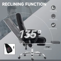 Vinsetto Massage Office Chair, Reclining Computer Chair with Adjustable Height and Footrest, Black(m-6)