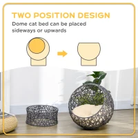 PawHut Rope Weave Cat Bed with Cushion, Stand, for Indoor Cats, Violet(m-6)