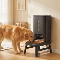 PawHut 15L/63 Cups Anti-Clog Automatic Dog Feeder for Large Breed up to 23mm, Elevated Design,  Dual Power, Easy to Set Up(m-1)