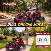 Qaba 24V Electric Car for Kids with Dual 550W Motors, Remote Control, Soft Start, Metal Front Bumper, Max 5Mph, for Age 3+(m-6)