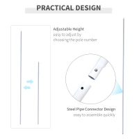Outsunny Adjustable Sun Sail Shade Canopy Pole/Pipe Installation Kit (SUN SAIL NOT INCLUDED), White(m-6)