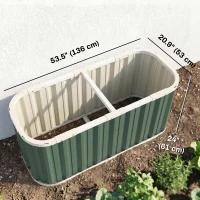 Outsunny Galvanized Raised Garden Bed, Deep Root Planter Box, Outdoor Garden Bed with Plant Labels, 4.5' x 2' x 2', Light Green(m-3)