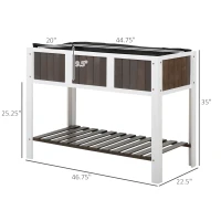 Outsunny 47" x 23" Raised Garden Bed w/ Storage Shelf, 2 Tiers Elevated Planter Box with Legs for Vegetables, Flowers and Herbs Backyard, Patio, Balcony(m-3)