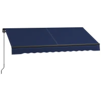 Outsunny 8' x 6.5' Retractable Awning, 280gsm UV Resistant Sunshade Shelter for Deck, Balcony, Yard, Blue(m-1)