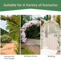Outsunny 7Ft Garden Arch Arbor, Metal Arch Trellis for Climbing Vines, Garden Archway for Wedding, Bridal Party, Ceremony(m-6)